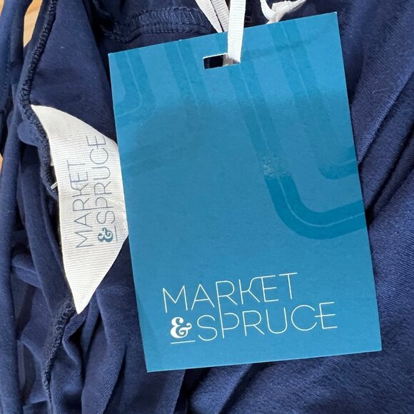 Market & Spruce Strappy Classic Sleeveless Maxi Dress Navy Blue Size 1X NWT - Picture 7 of 9